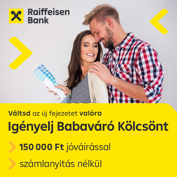 Váltsd az Új fejezetet valóra. Igényelj Babaváró Kölcsönt! 270 000 Ft jóváírással, páros számlanyitás és a vásárlás visszatérítési bónusz maximum összegére való jogosultsága esetén, új ügyfeleknek